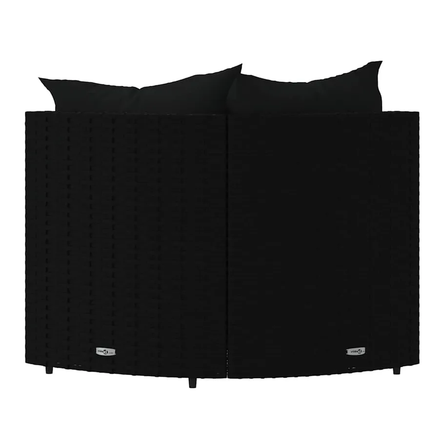 Canapés d'angle de jardin et coussins 2pcs Noir Résine tressée - 6