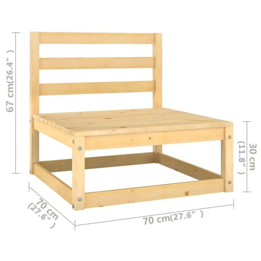 Salon de jardin 10 pcs avec coussins Bois de pin massif - 10