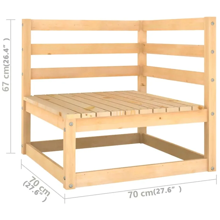 Salon de jardin 10 pcs avec coussins Bois de pin massif - 11