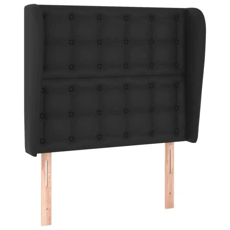 Tête de lit avec oreilles Noir 103x23x118/128 cm Similicuir - 2