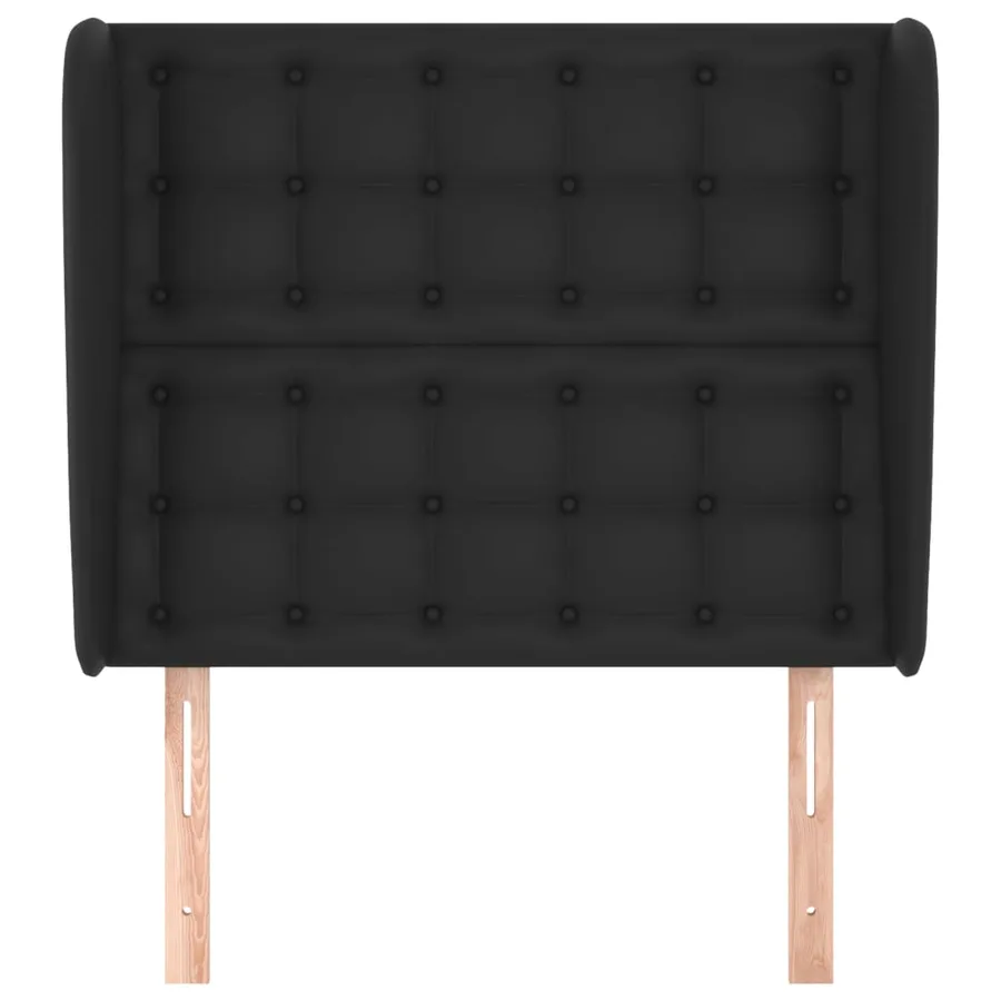 Tête de lit avec oreilles Noir 103x23x118/128 cm Similicuir - 3