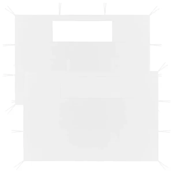 Parois latérales de belvédère avec fenêtres 2 pcs Blanc