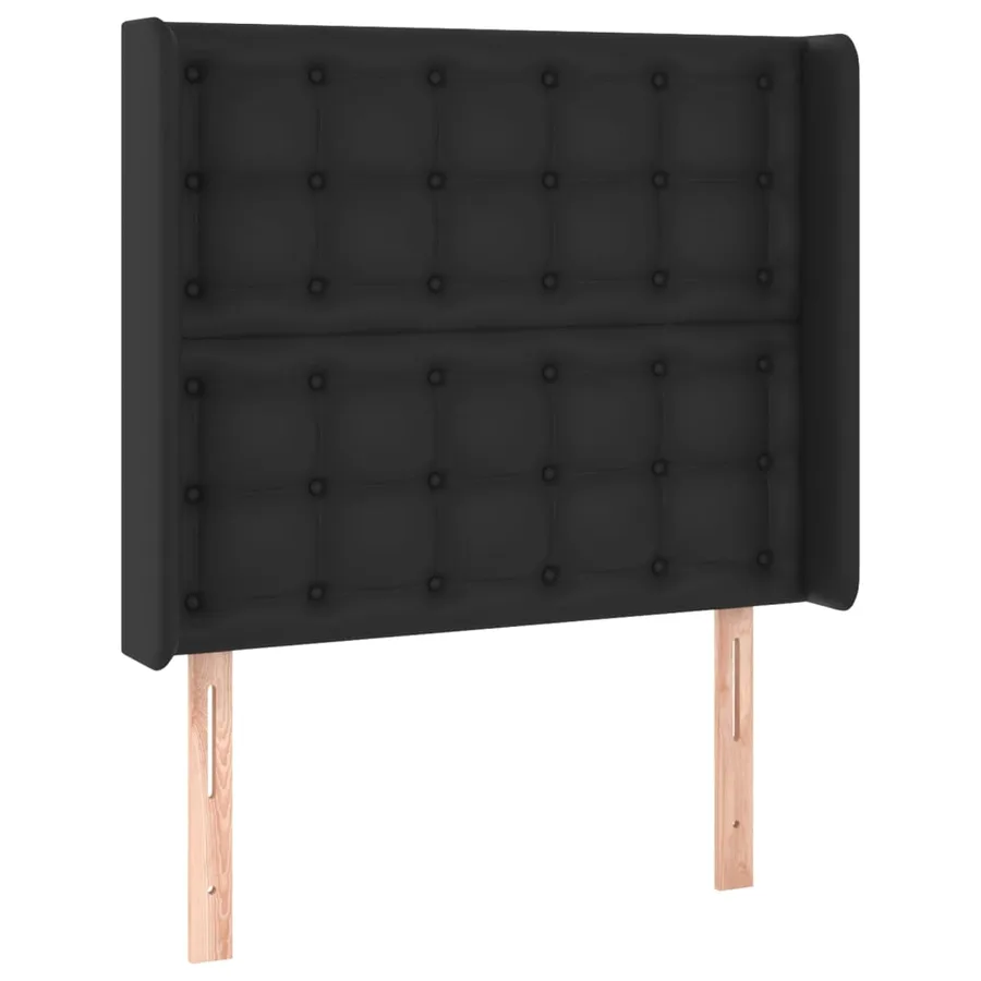 Tête de lit avec oreilles Noir 103x16x118/128 cm Similicuir - 2