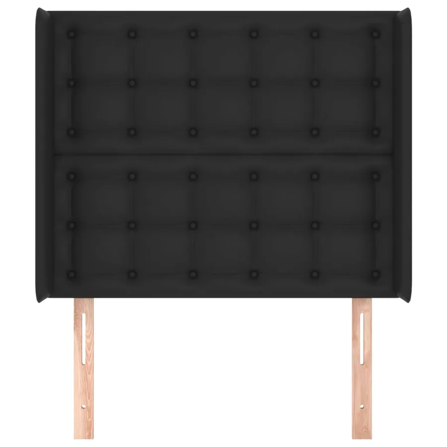 Tête de lit avec oreilles Noir 103x16x118/128 cm Similicuir - 3