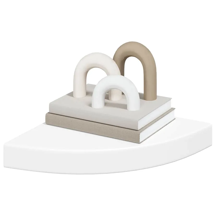 Étagères d'angle flottantes 2 pcs blanc 25x25x3,8 cm MDF - 4