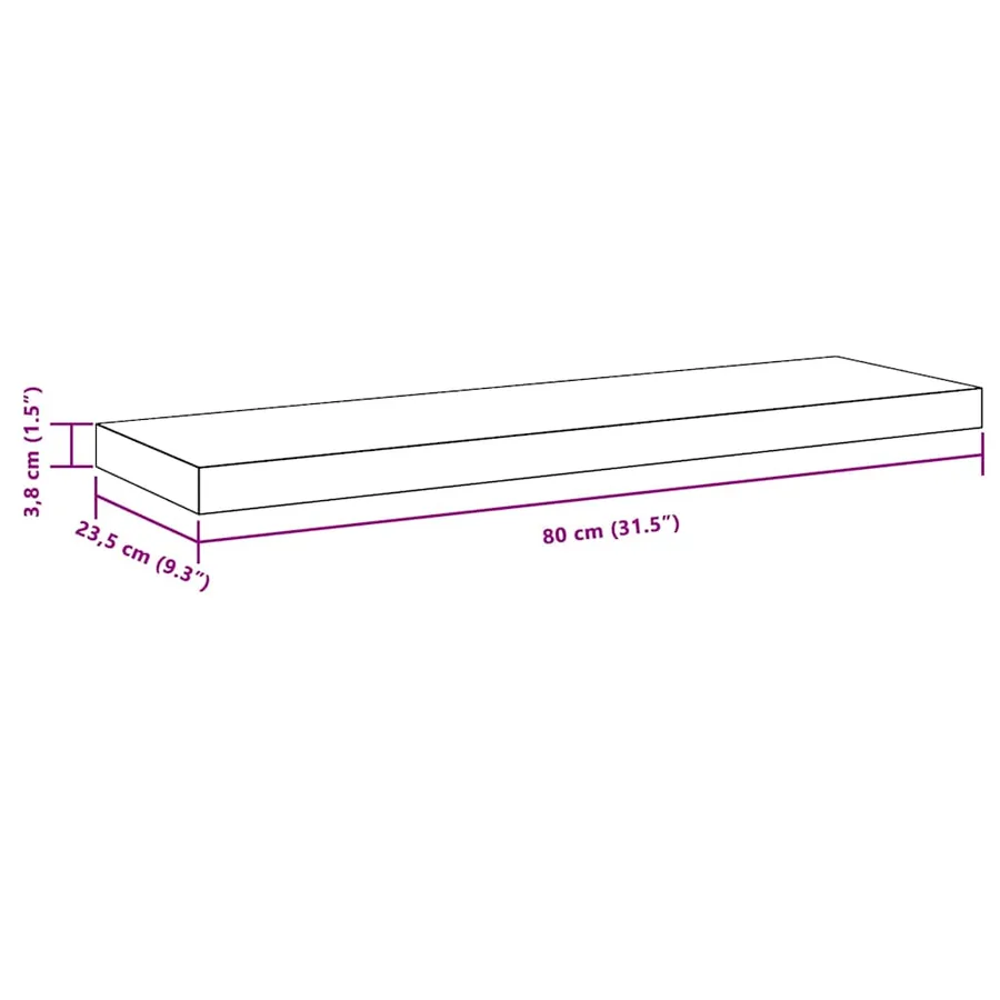 Étagère flottante murale blanc 80x23,5x3,8 cm MDF - 14
