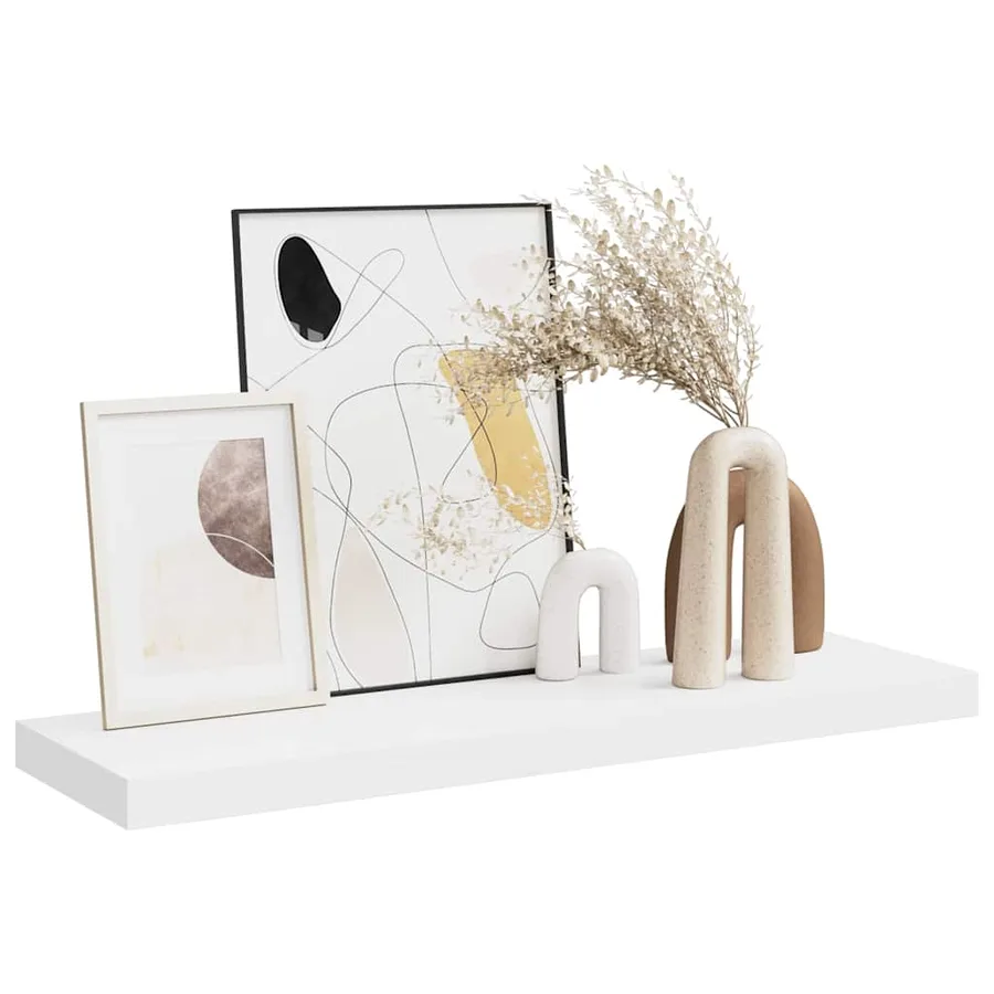 Étagère flottante murale blanc 80x23,5x3,8 cm MDF - 5