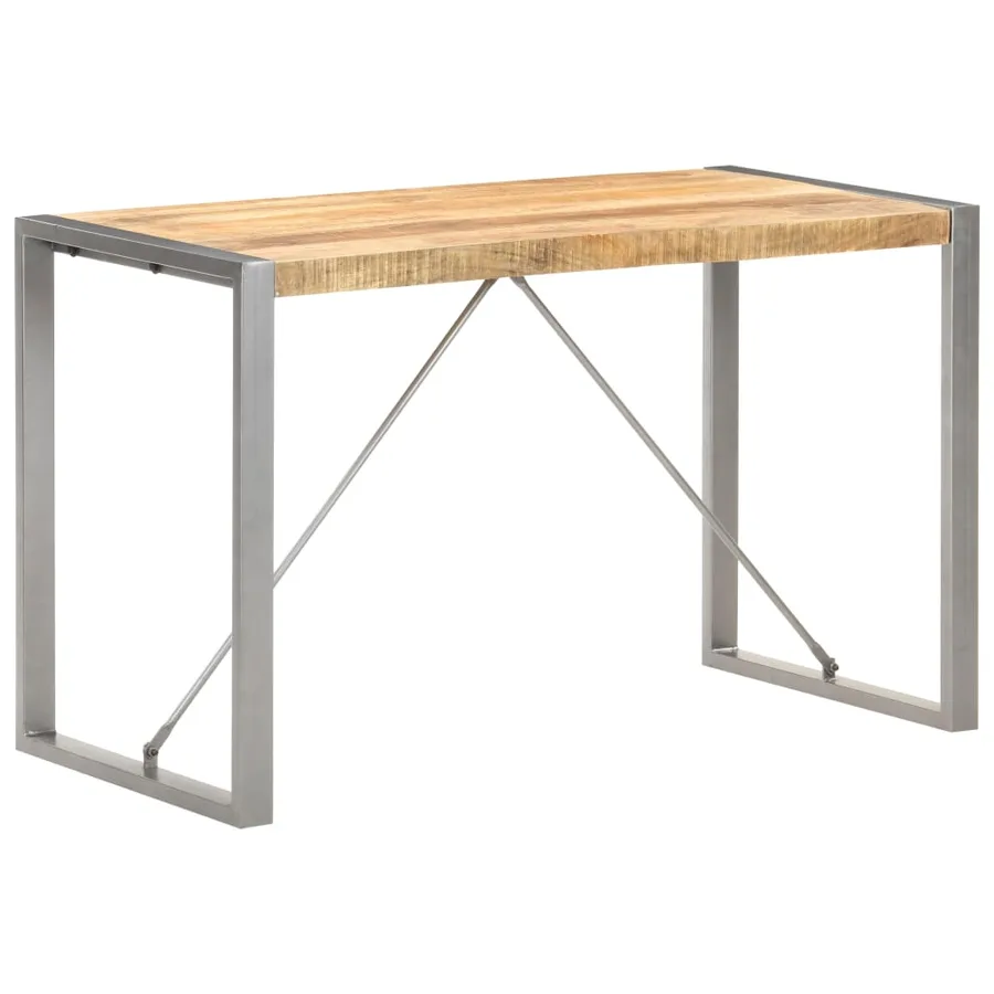 Table à dîner 120x60x75 cm Bois de manguier massif brut - 10