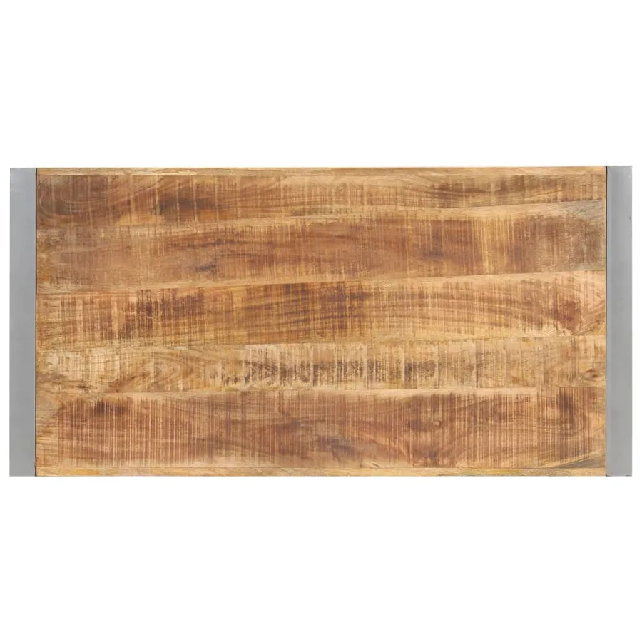 Table à dîner 120x60x75 cm Bois de manguier massif brut - 4