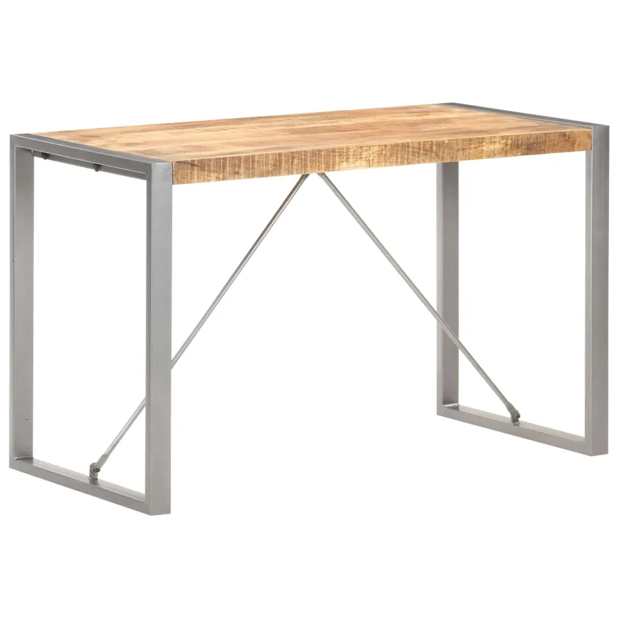 Table à dîner 120x60x75 cm Bois de manguier massif brut - 8