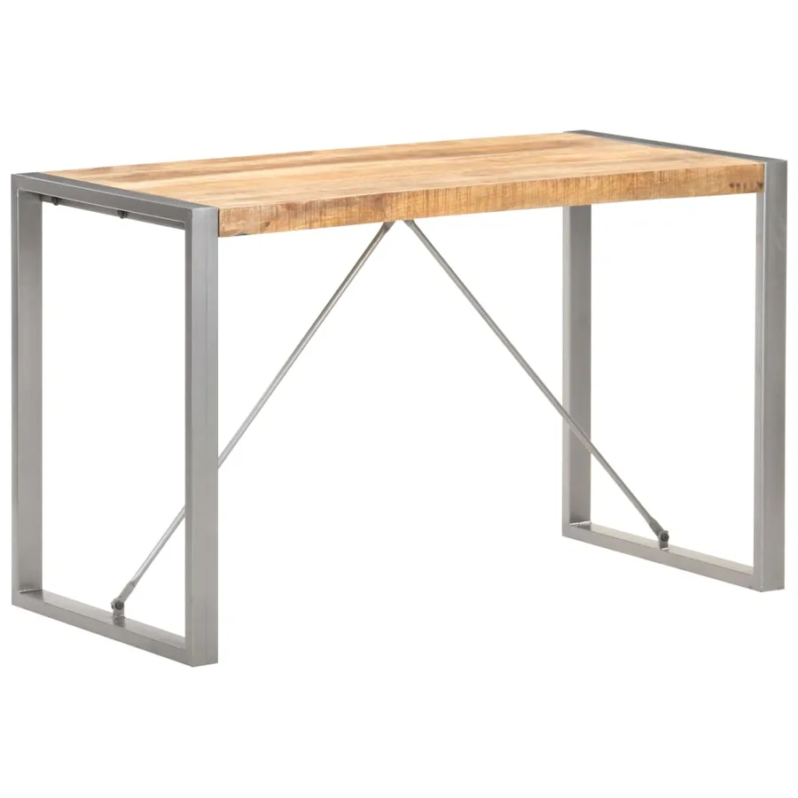 Table à dîner 120x60x75 cm Bois de manguier massif brut - 9