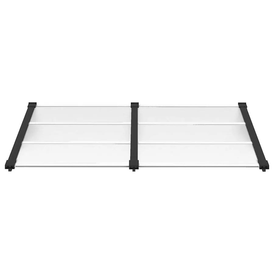 Auvent de porte Noir et transparent 152,5x90 cm Polycarbonate - 3