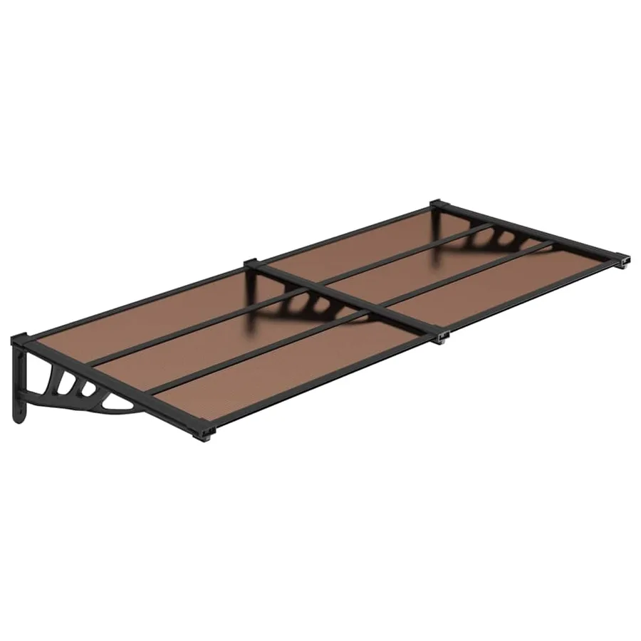 Auvent de porte Noir 199x90 cm Polycarbonate - 2