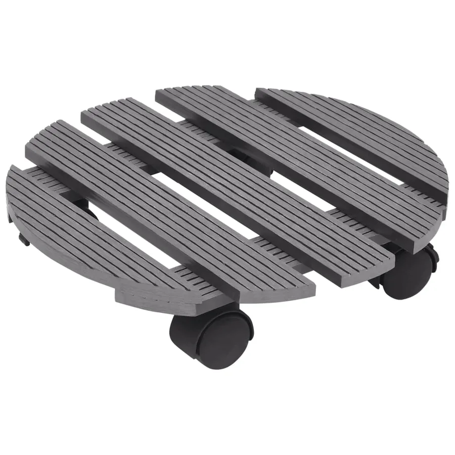 Chariots à plantes 2 pcs Gris Ø30x7,5 cm WPC - 2
