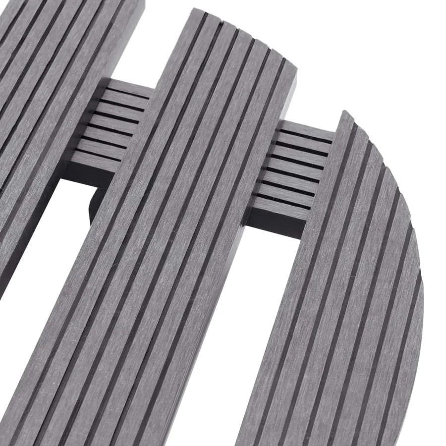 Chariots à plantes 2 pcs Gris Ø30x7,5 cm WPC - 4