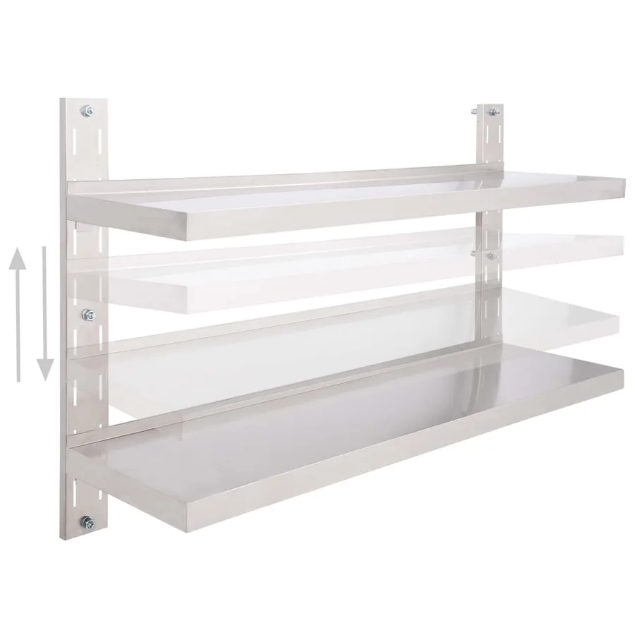Étagère murale à 2 niveaux Acier inoxydable 120x30 cm - 3