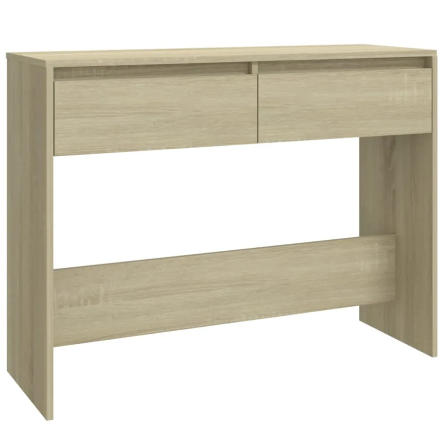 Table console chêne sonoma 100x35x76,5 cm bois d'ingénierie - 2