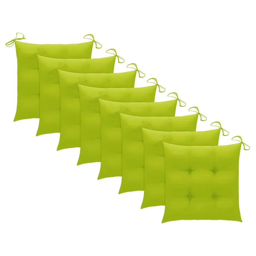 Chaises de jardin lot de 8 avec coussins Bois d'acacia solide - 5