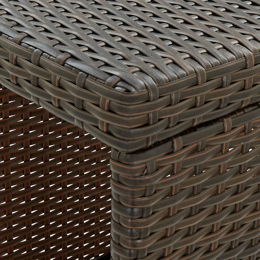 Table de bar avec rangement Marron 120x60x110 cm Résine tressée - 6