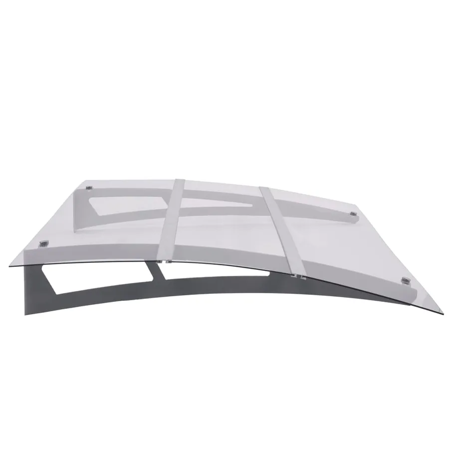 Auvent de porte argent et transparent 150x90 cm PET - 3