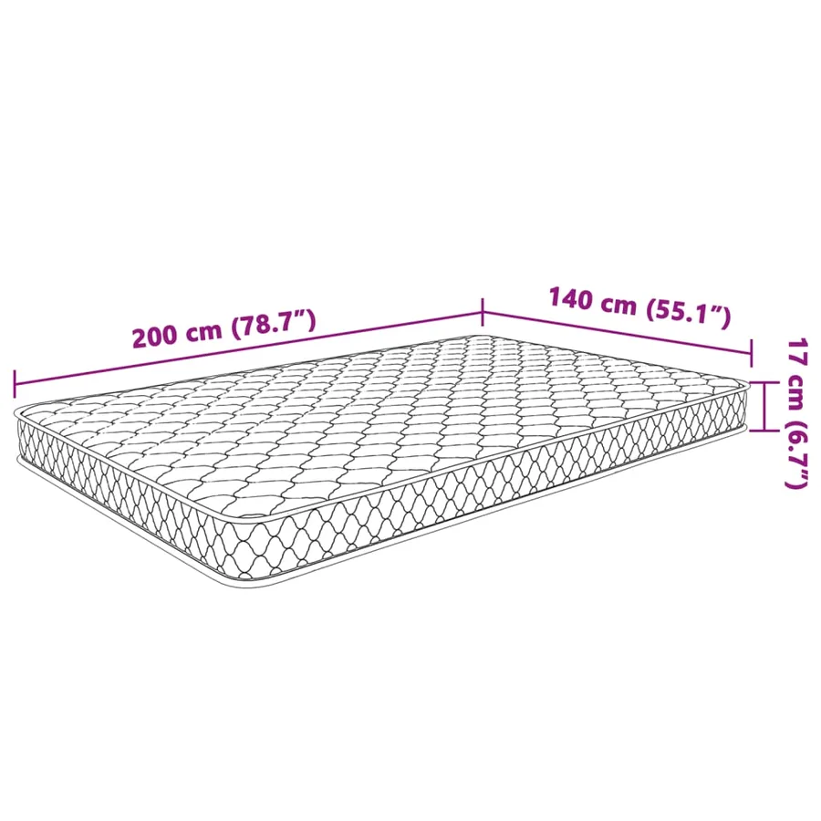 Matelas en mousse à mémoire de forme 200 x 140 x 17 cm doux - 7