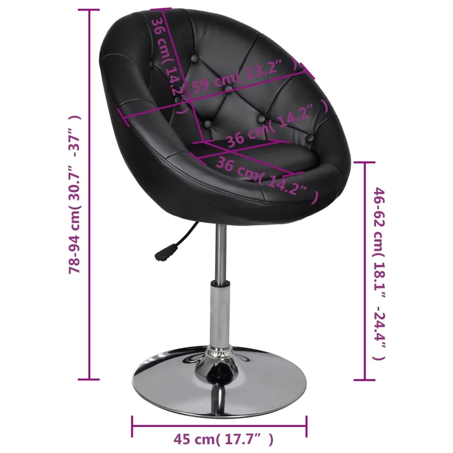 Tabourets de bar lot de 2 noir similicuir - 7