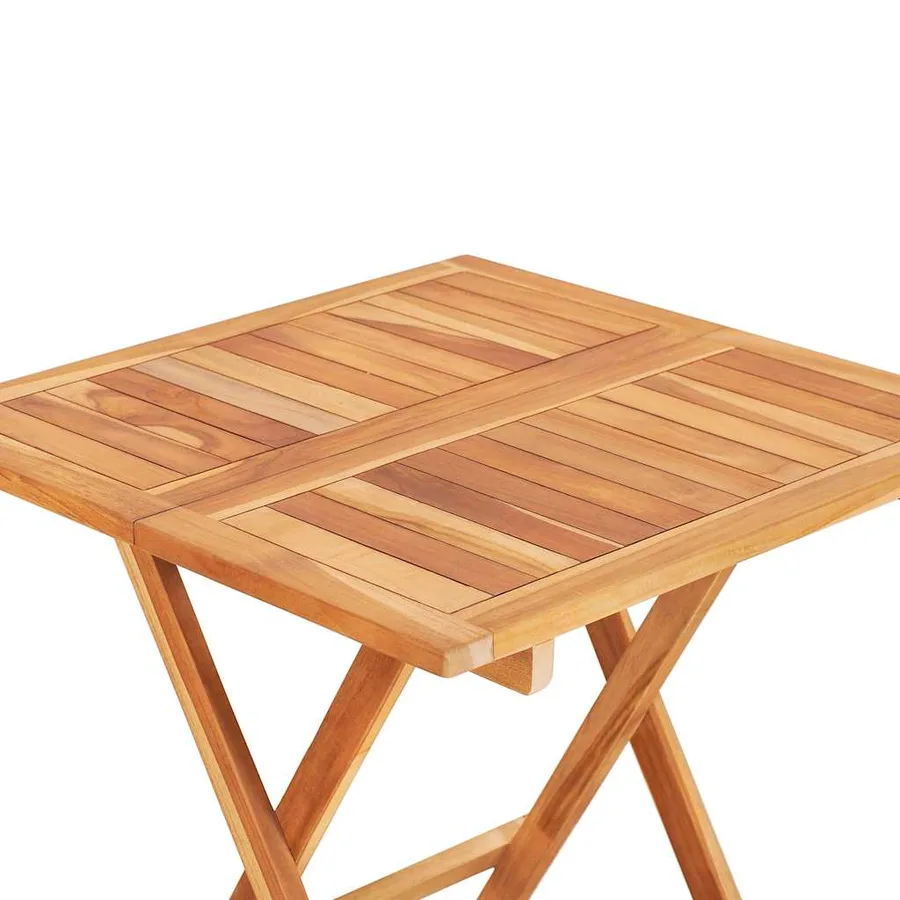 Ensemble de bistro 3pcs avec coussins crème Bois de teck massif - 10