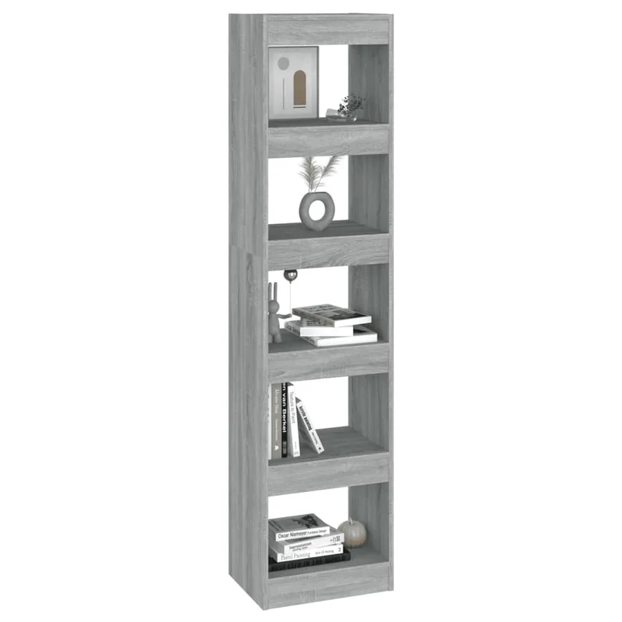 Bibliothèque/Séparateur de pièce Sonoma gris 40x30x166 cm - 5