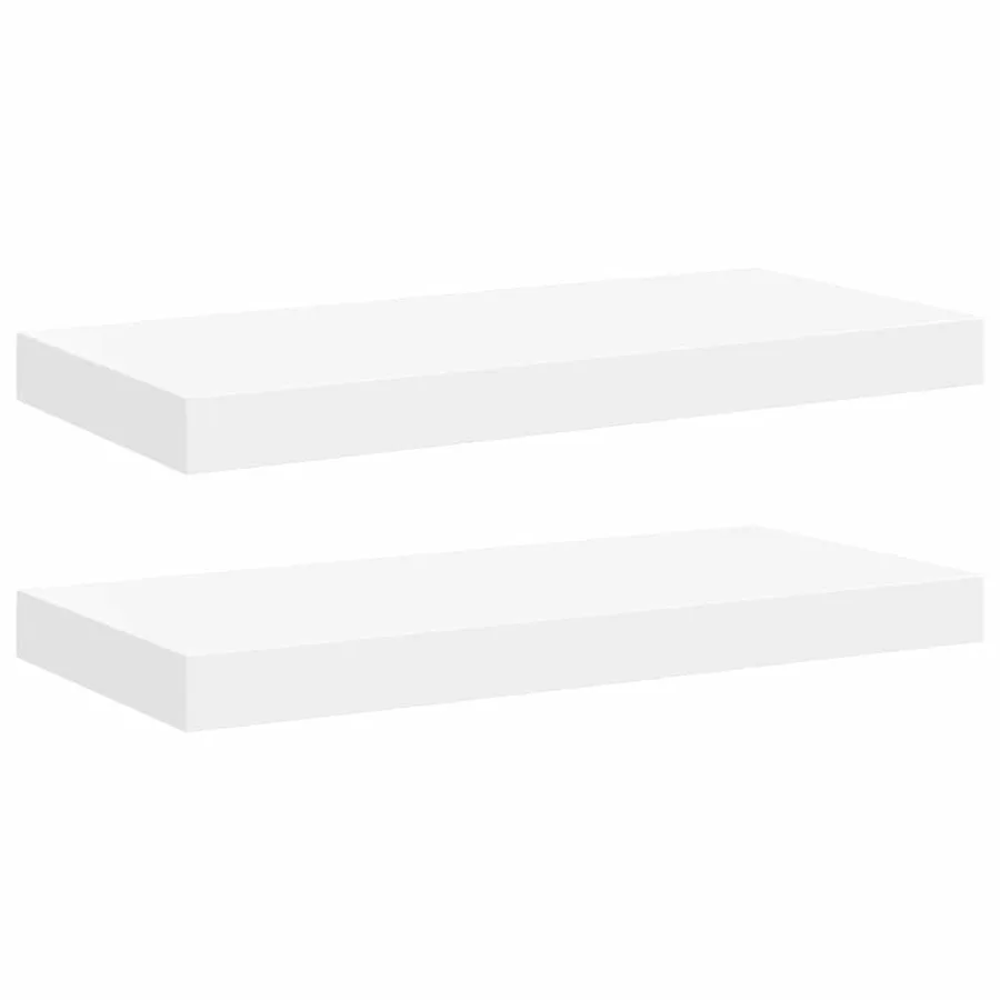 Étagères murales flottantes 2 pcs blanc 50x23,5x3,8 cm MDF - 2