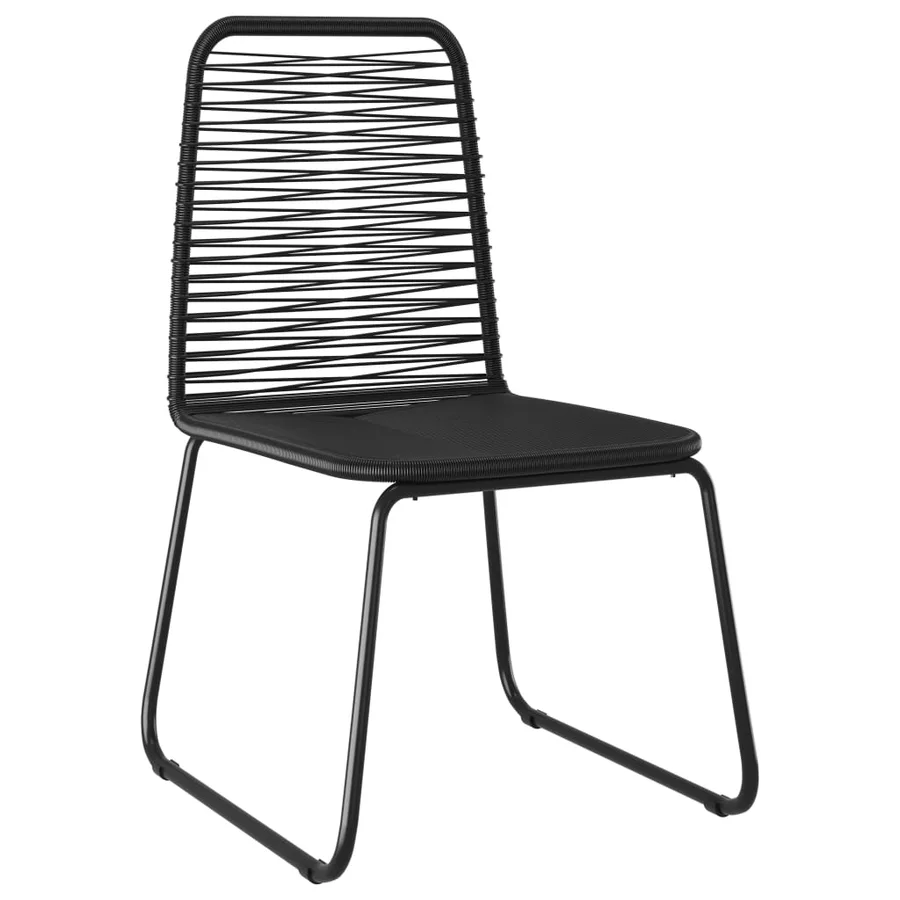 Chaises d'extérieur lot de 6 Résine tressée Noir - 2