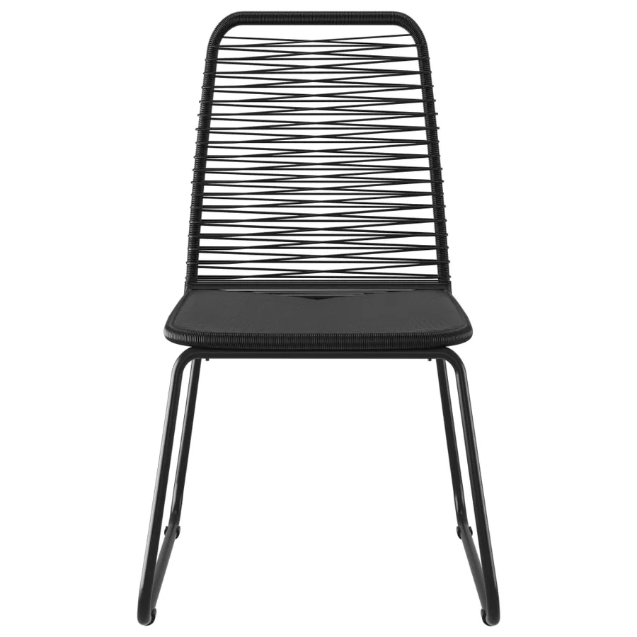 Chaises d'extérieur lot de 6 Résine tressée Noir - 3