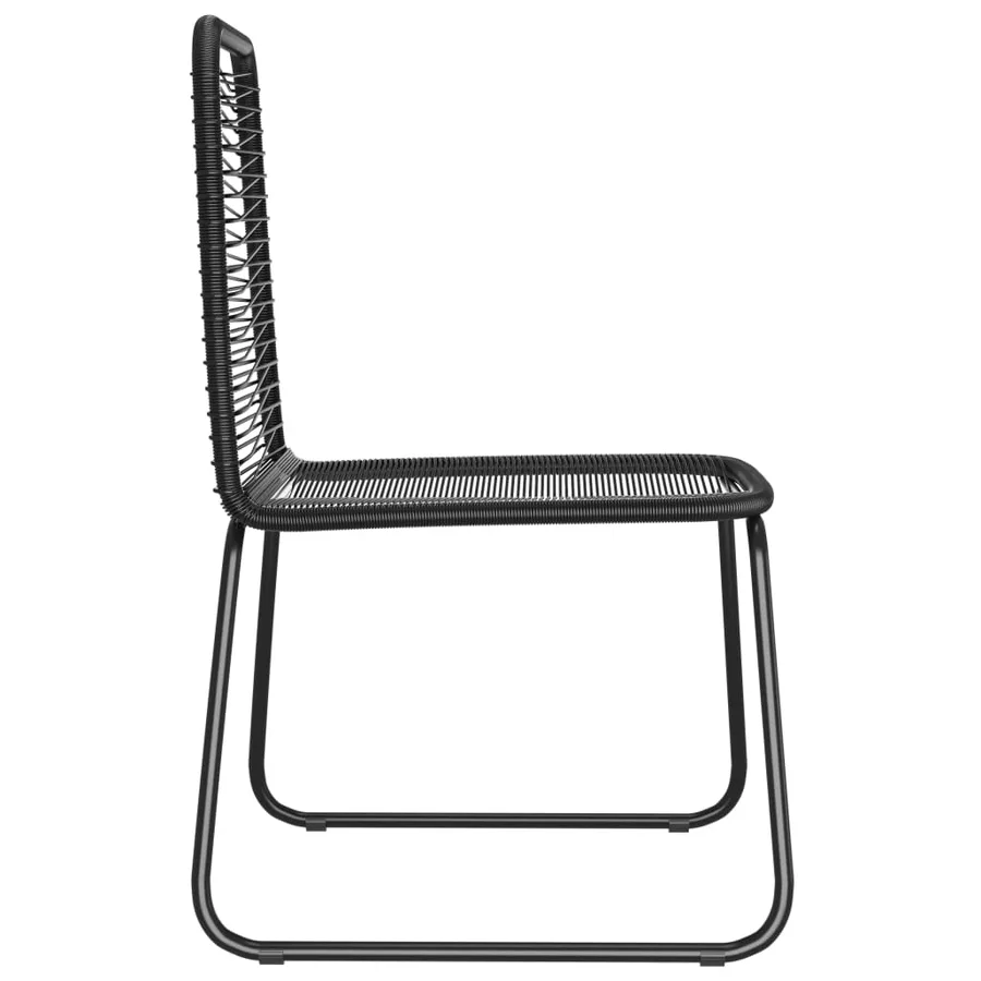 Chaises d'extérieur lot de 6 Résine tressée Noir - 4