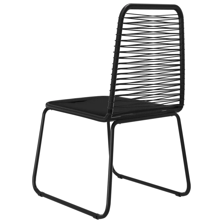 Chaises d'extérieur lot de 6 Résine tressée Noir - 5