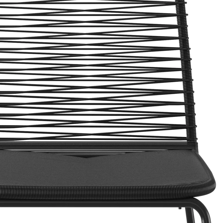 Chaises d'extérieur lot de 6 Résine tressée Noir - 6