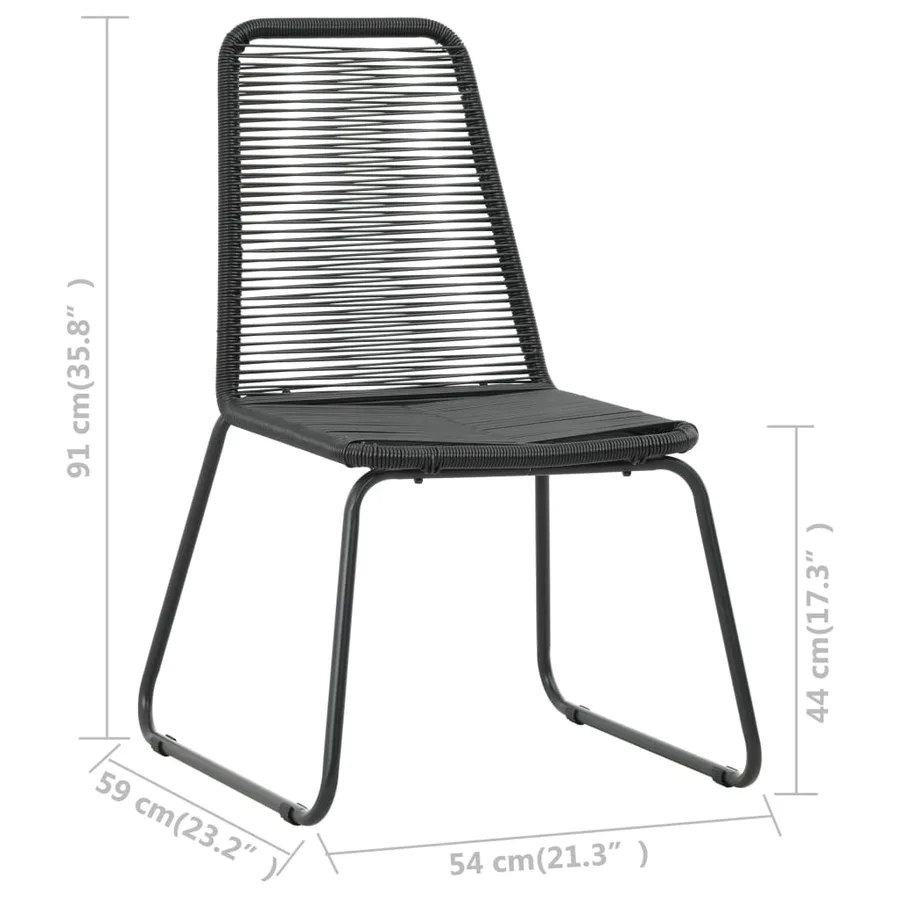 Chaises d'extérieur lot de 6 Résine tressée Noir - 7