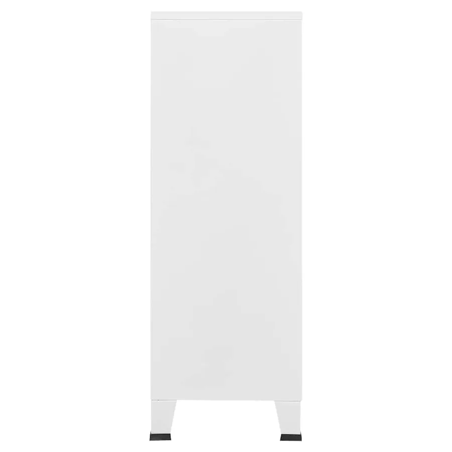 Coffre de rangement industriel Blanc 75x40x115 cm Métal - 5