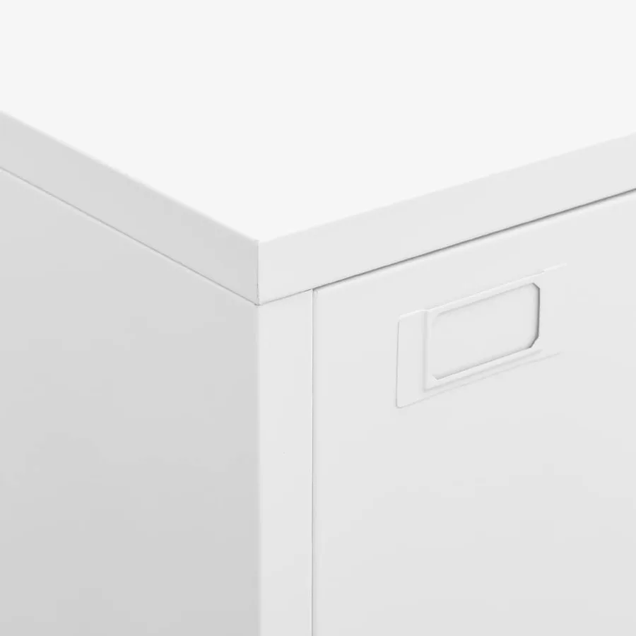 Coffre de rangement industriel Blanc 75x40x115 cm Métal - 8