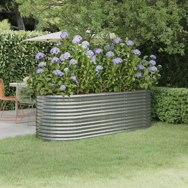 Lit surélevé de jardin Acier galvanisé Argenté