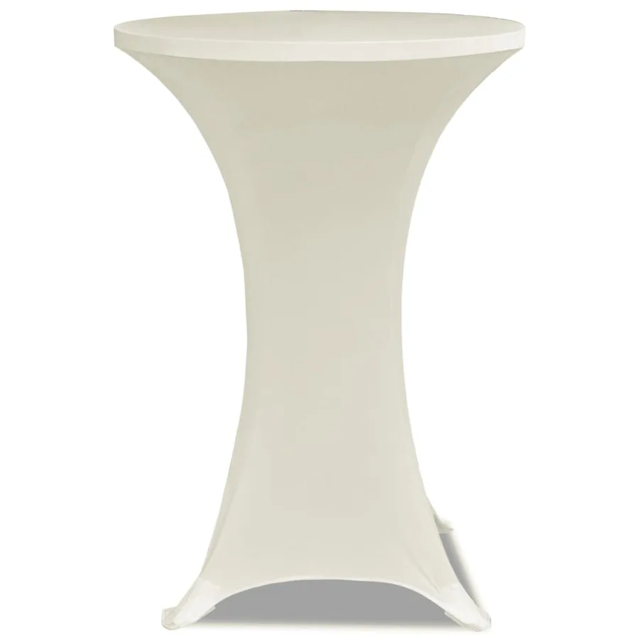 Housse de table Ø 60 cm Crème extensible 2 pcs - 3