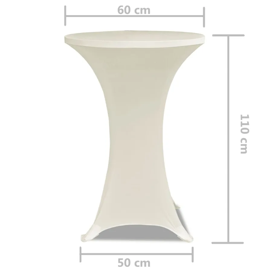 Housse de table Ø 60 cm Crème extensible 2 pcs - 5