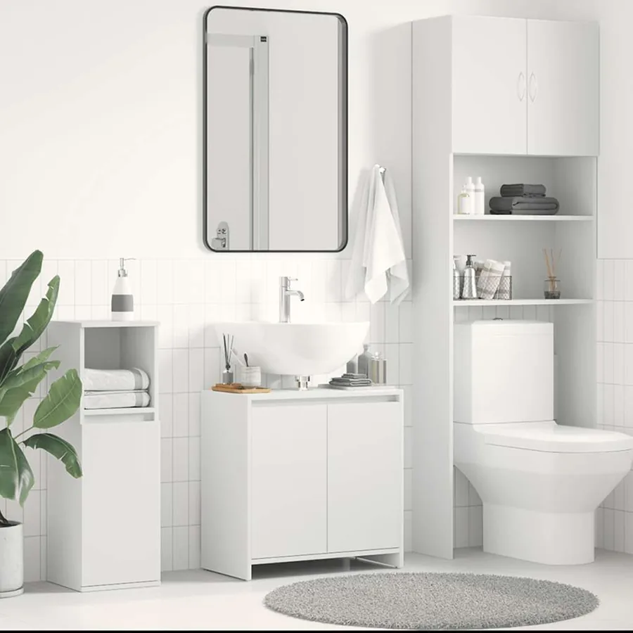 Armoire de salle de bain Blanc 60x33x61 cm Bois d'ingénierie