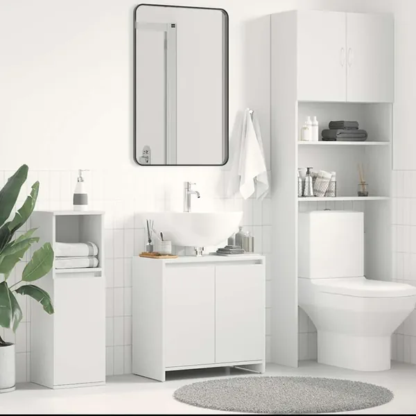 Armoire de salle de bain Blanc 60x33x61 cm Bois d'ingénierie