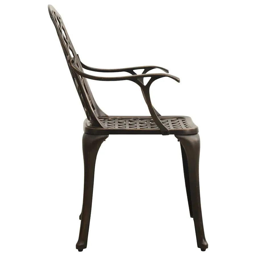 Chaises de jardin lot de 2 Aluminium coulé Bronze - 4
