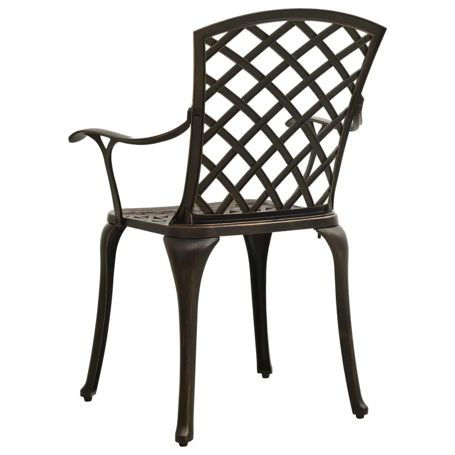 Chaises de jardin lot de 2 Aluminium coulé Bronze - 5