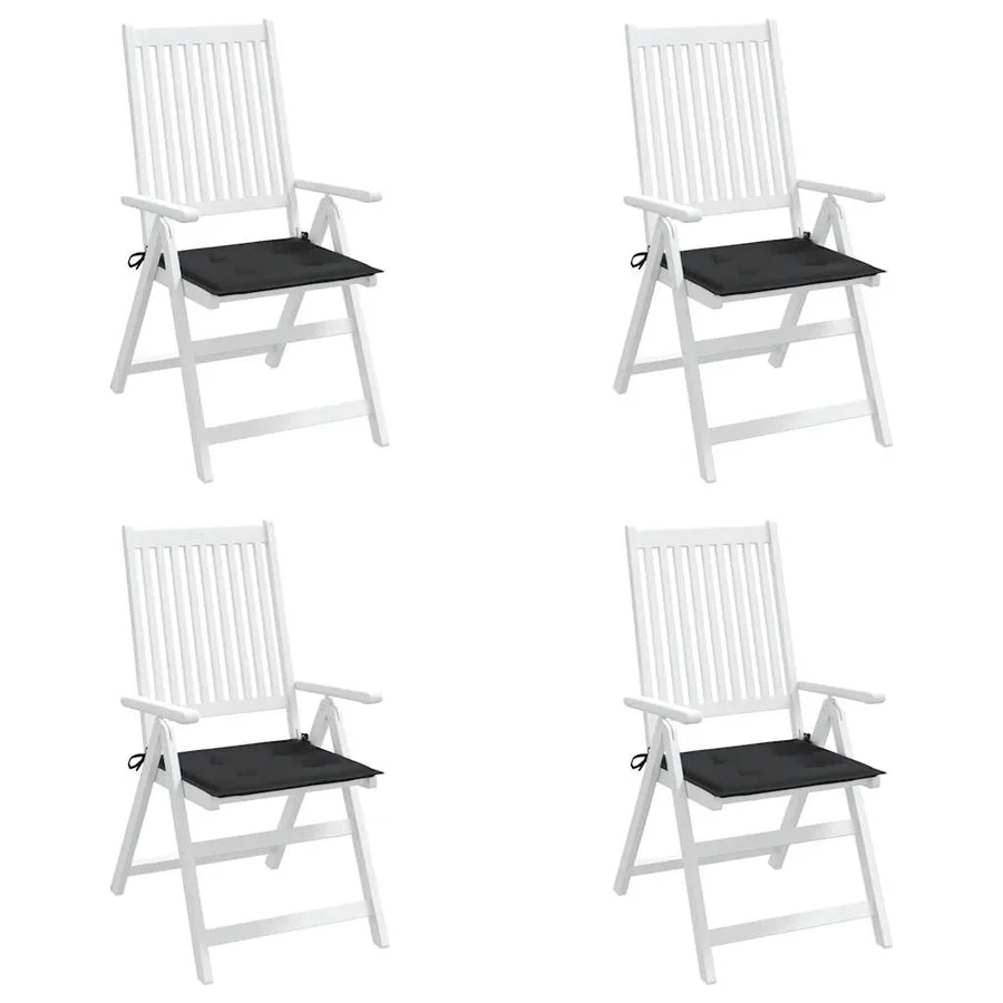 Coussins de chaise jardin lot de 4 noir 50x50x4 cm tissu oxford - 7