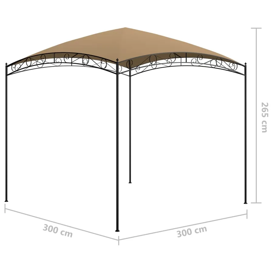 Belvédère 3x3x2,65 m Taupe 180 g/m² - 5