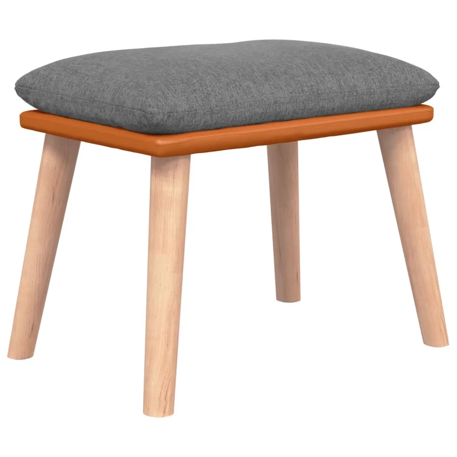 Chaise à bascule avec repose-pied Gris clair Tissu - 8