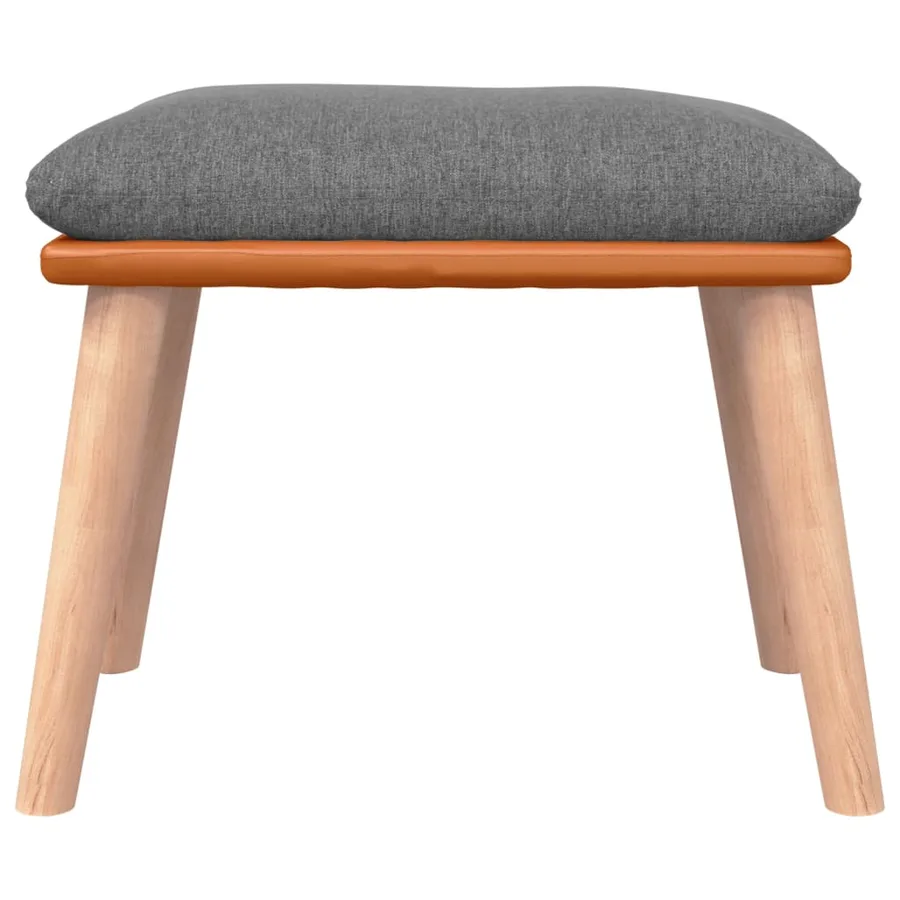 Chaise à bascule avec repose-pied Gris clair Tissu - 9