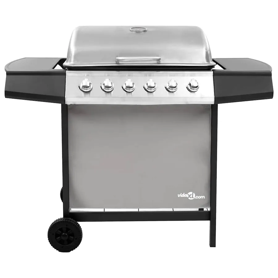 Barbecue gril à gaz avec 6 brûleurs Noir et argenté - 2