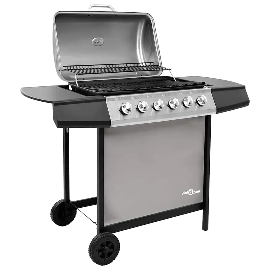 Barbecue gril à gaz avec 6 brûleurs Noir et argenté - 4